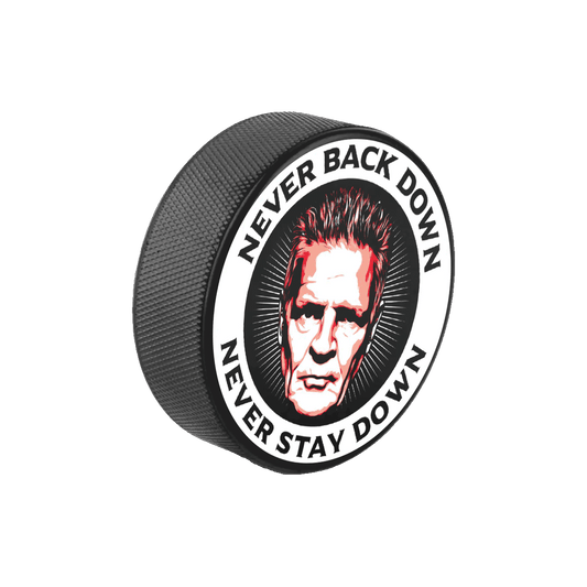 Never Stay Down Hockey Puck